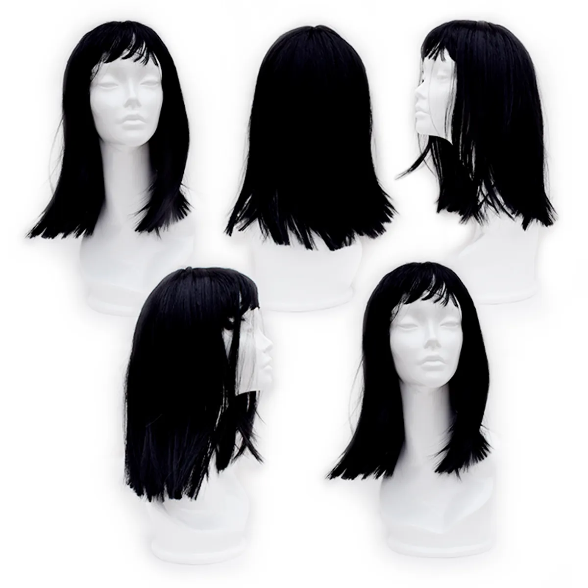 GENERICO - Peluca sintético lacio semi largo negro