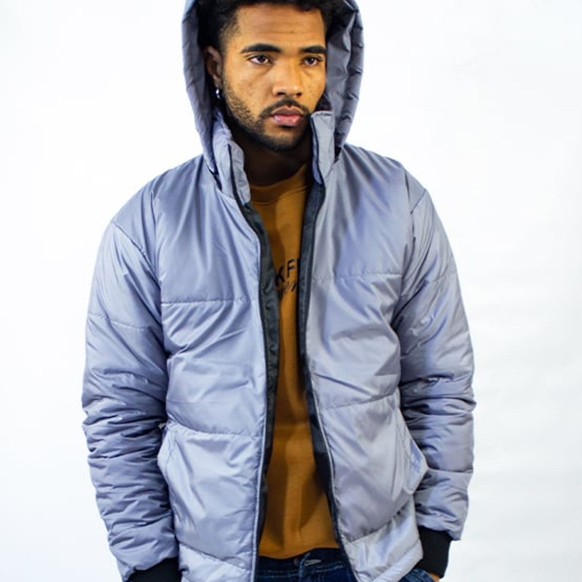 DM DEXMEN - Casaca Dexmen Capucha Convertible Gris