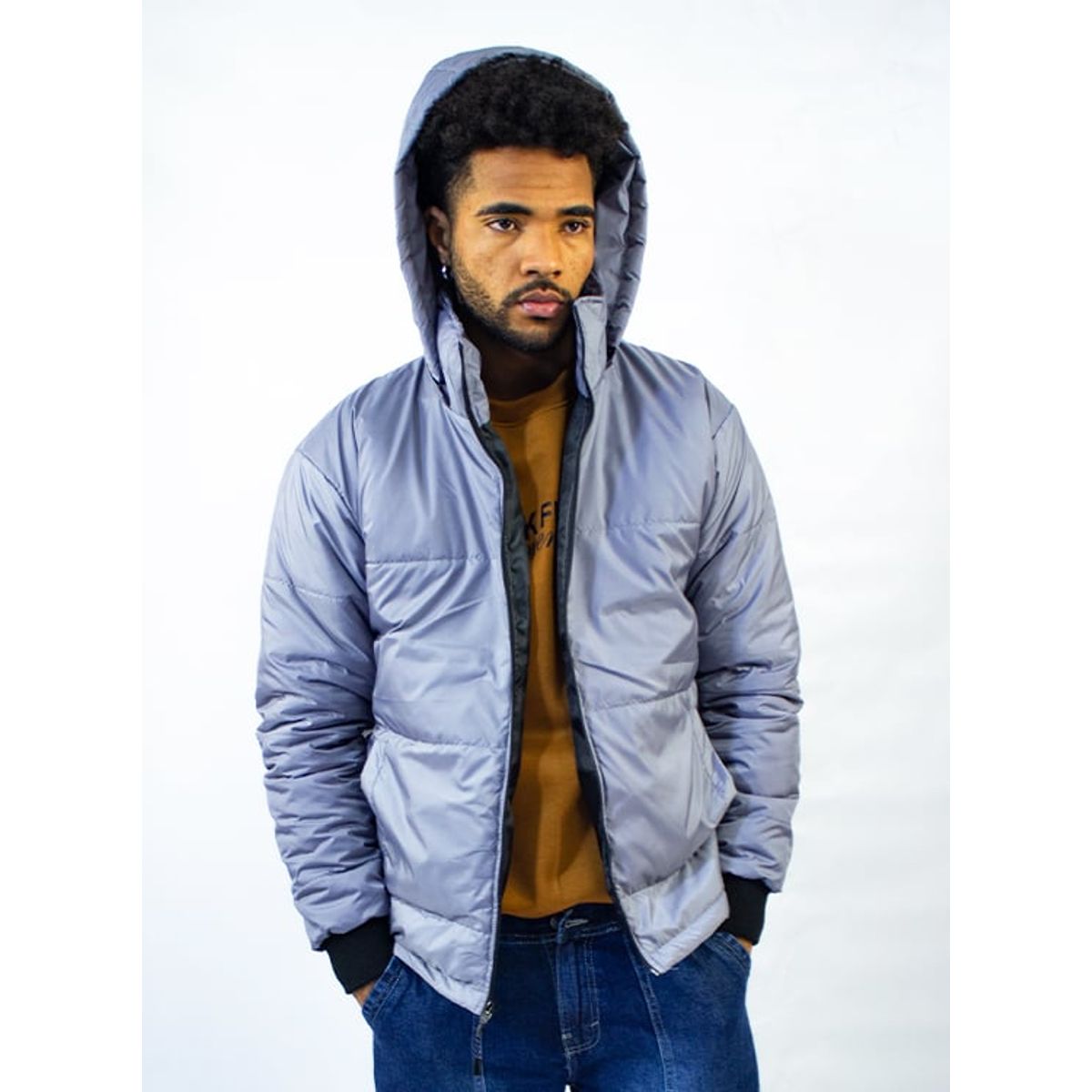 DM DEXMEN - Casaca Dexmen Capucha Convertible Gris