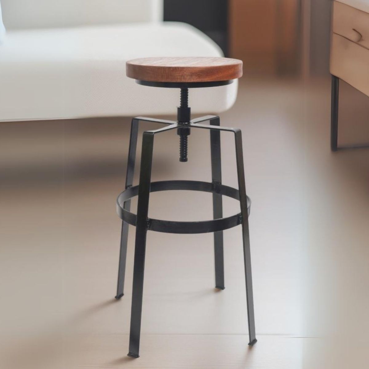 GENERICO - SET X3 Und Banco Bar de Metal Regulable Negro