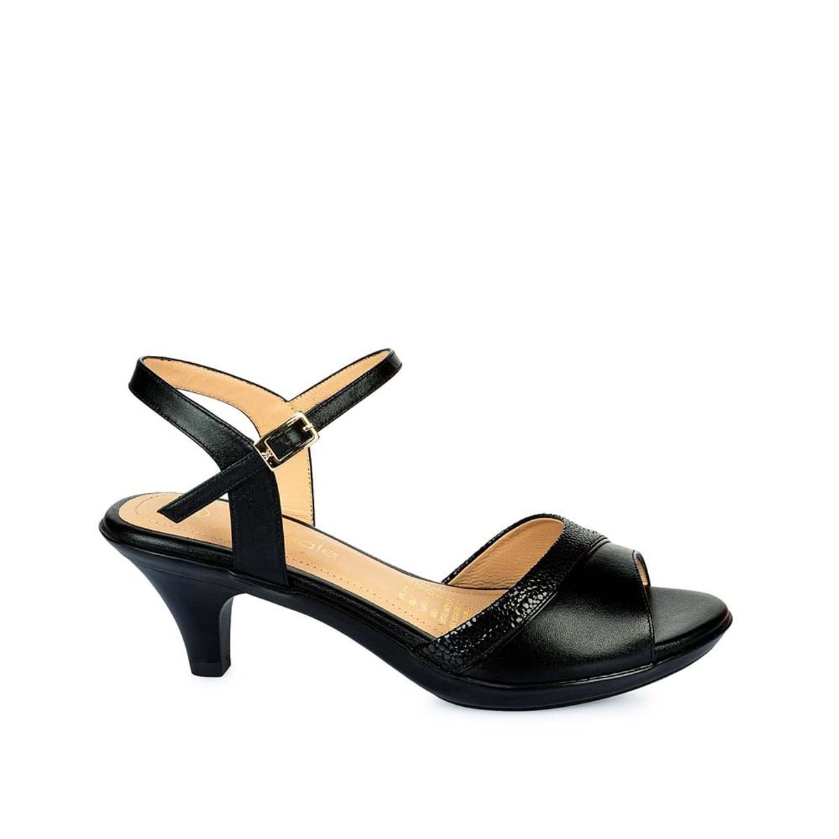 VIALE - Sandalia Dorsay Casual LINDA-2501 Negro Viale Cuero