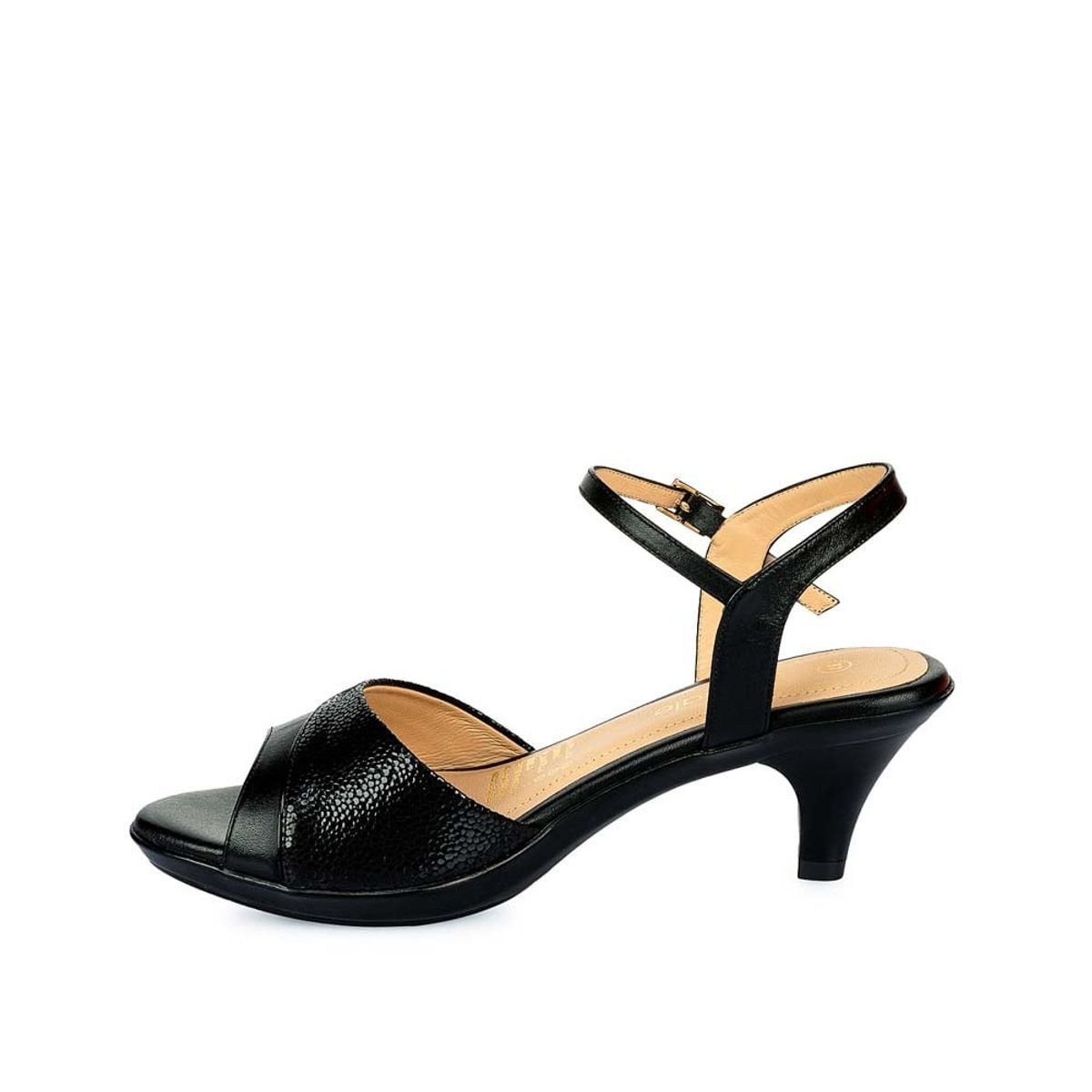 VIALE - Sandalia Dorsay Casual LINDA-2501 Negro Viale Cuero