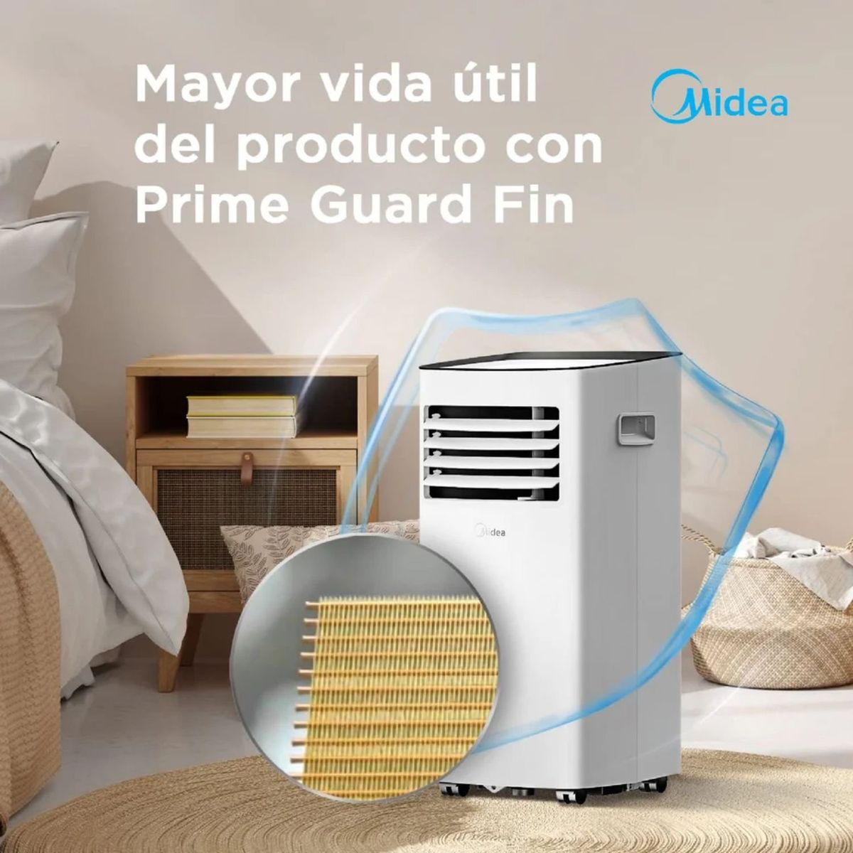 MIDEA - Aire Acondicionado Portátil Midea  De 9000 BTUH Convencional Frío Solo