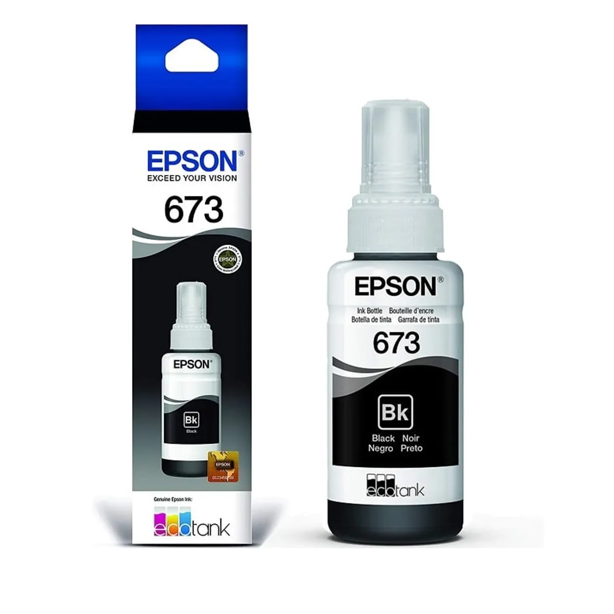 Tinta Epson T673120 Negro Original para EcoTank L805 L1800