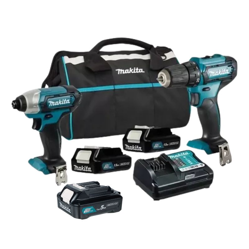 MAKITA - CLX228 TALADRO PERCUTOR HP333 + ATOR IMPACTO TD110 + BAT + CARGADOR