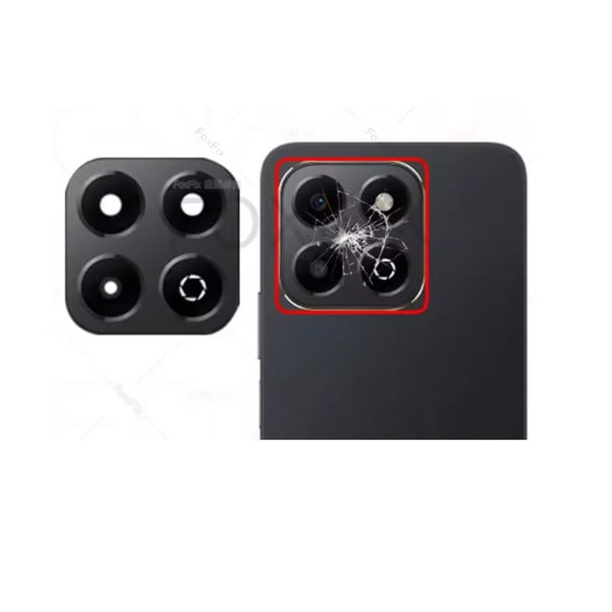 GENERICO - Repuesto lente Vidrio de cámara Honor X6B Color Negro