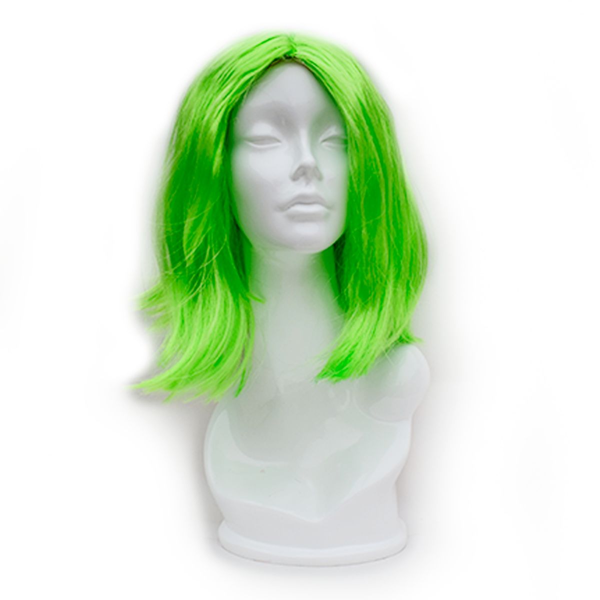 GENERICO - Peluca sintético lacio  Semi Larga Verde limón