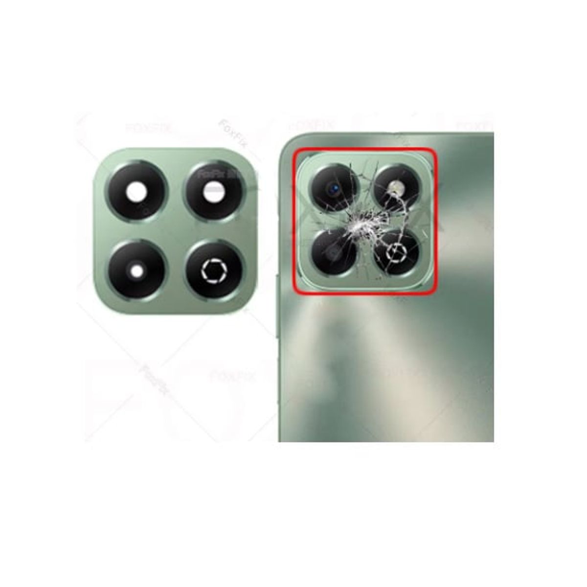 GENERICO - Repuesto lente Vidrio de cámara Honor X6B Color Verde