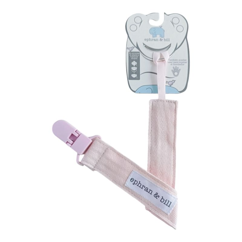 EPHRAN & BILL - Clip Sujetador de chupón  Rosado Algodón