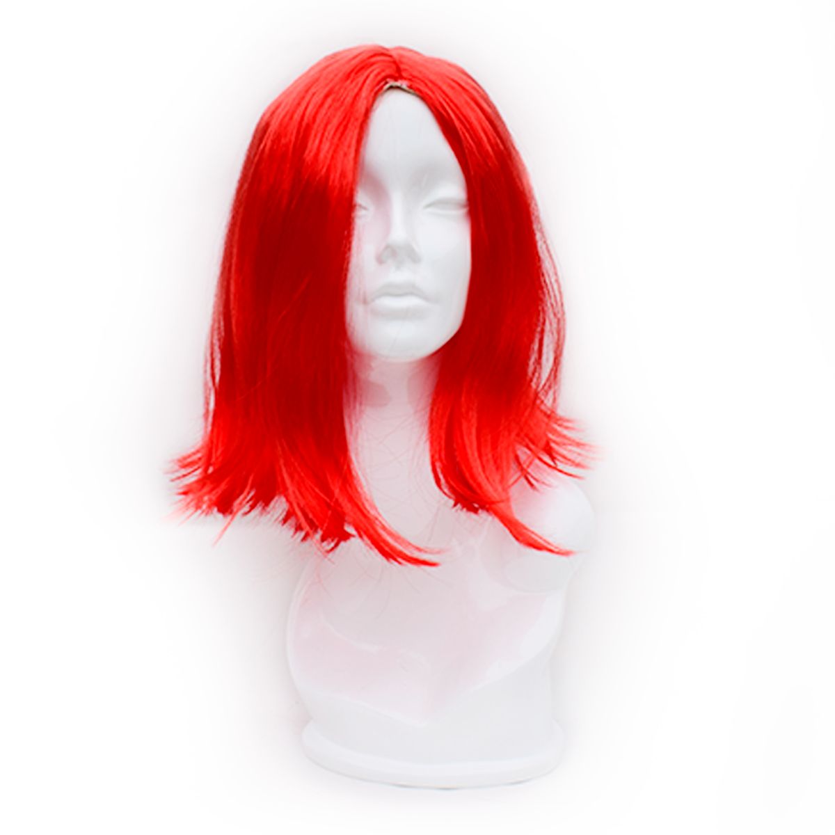 GENERICO - Peluca sintético lacio  Semi Larga Rojo