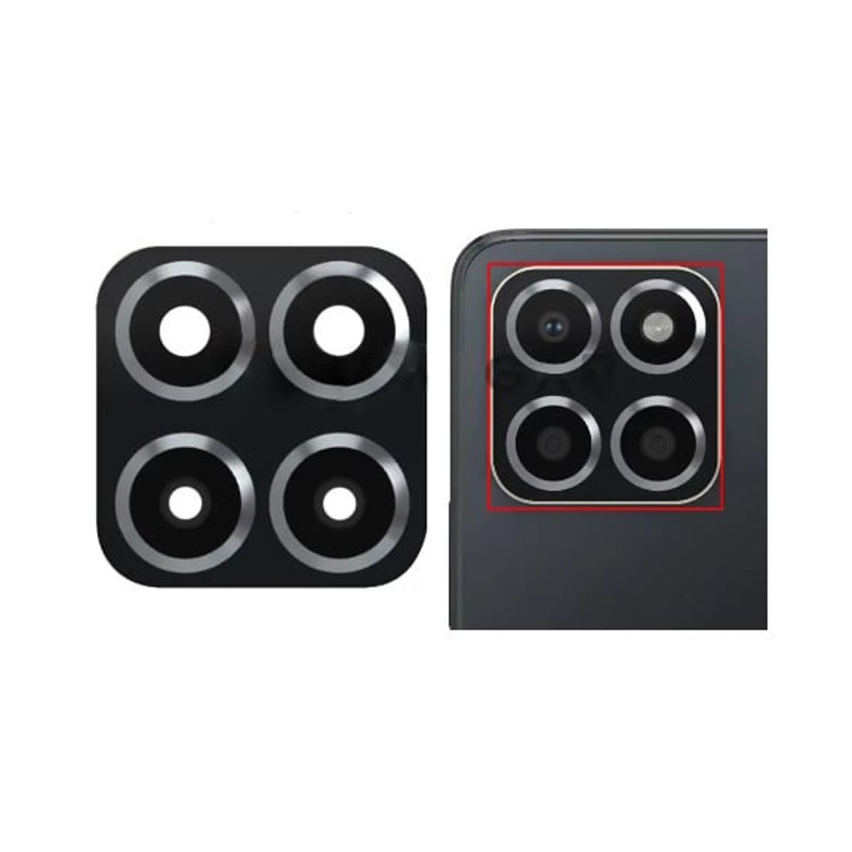 GENERICO - Repuesto lente Vidrio de cámara Honor X6 y X6S