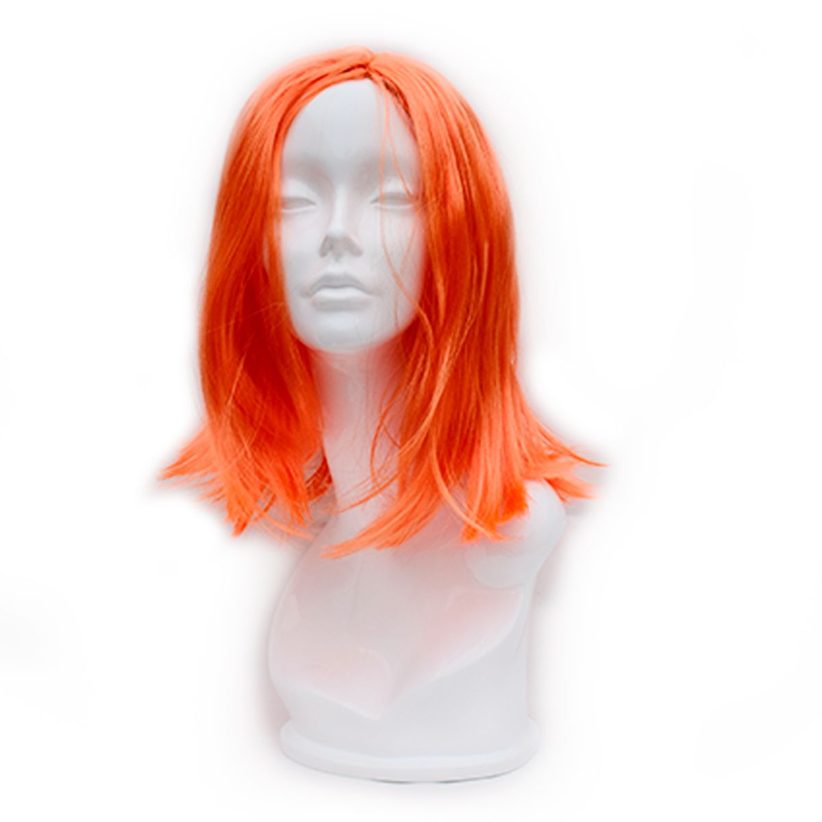 GENERICO - Peluca sintético lacio  Semi Larga color Naranja