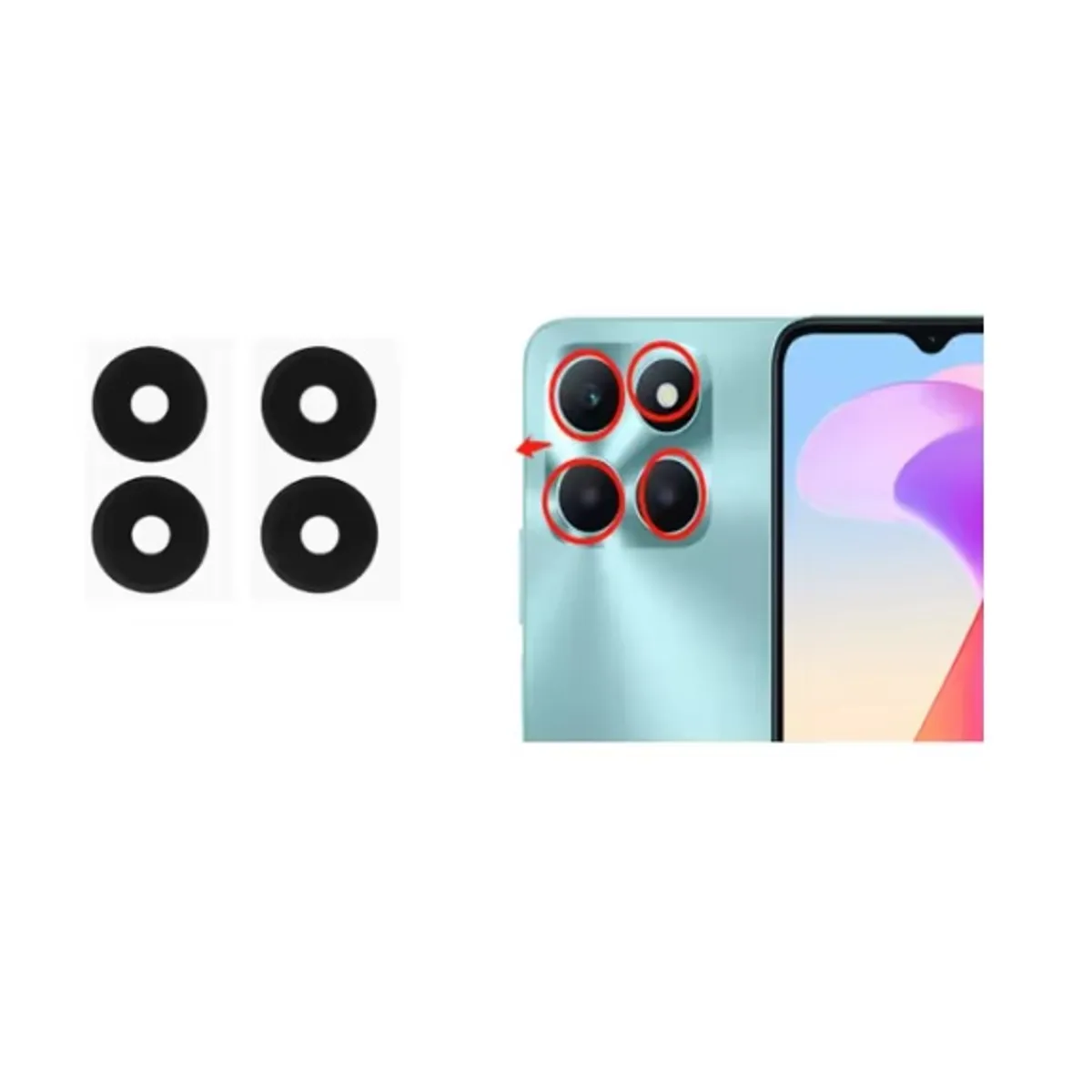 GENERICO - Repuesto lente Vidrio de cámara Honor X6A