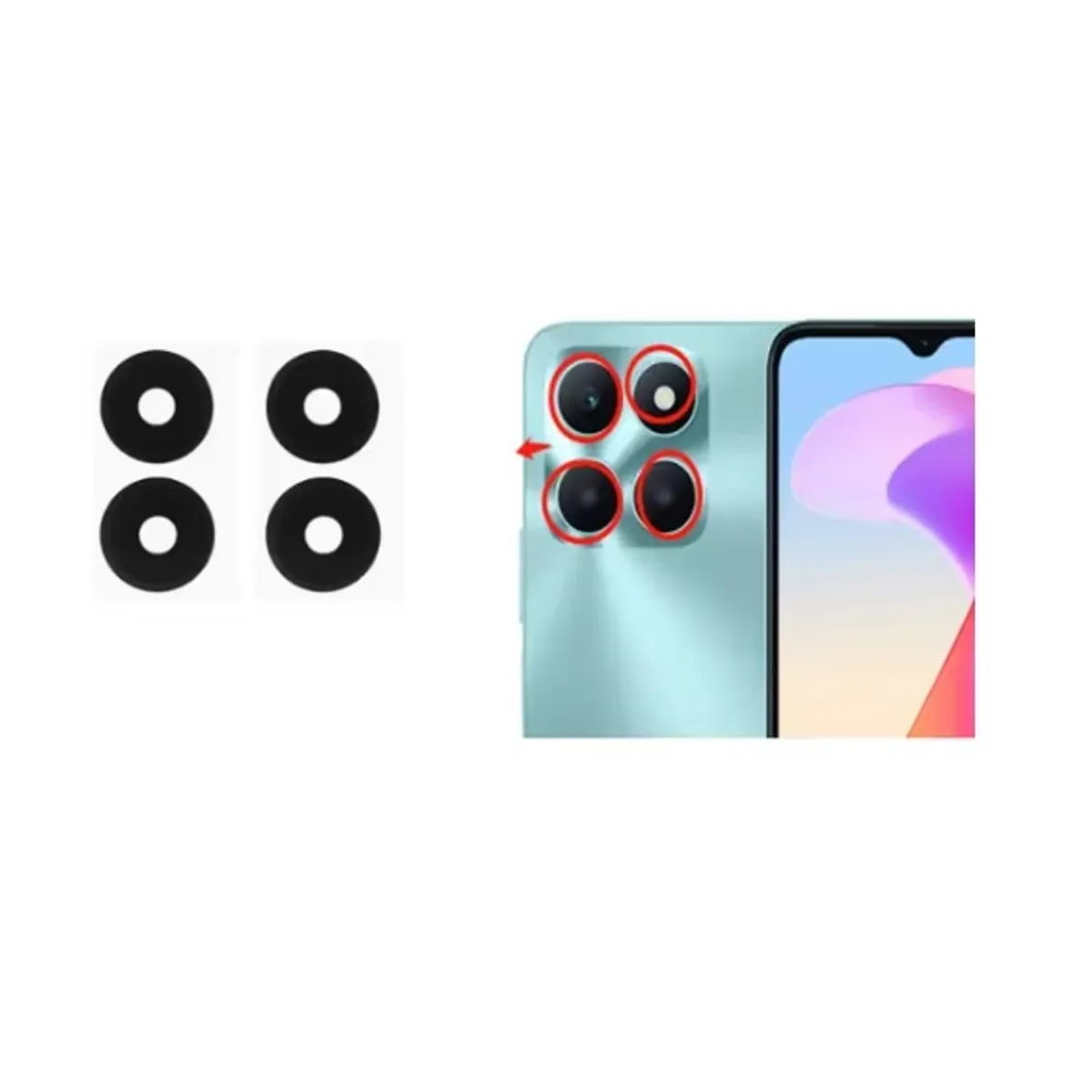 GENERICO - Repuesto lente Vidrio de cámara Honor X6A