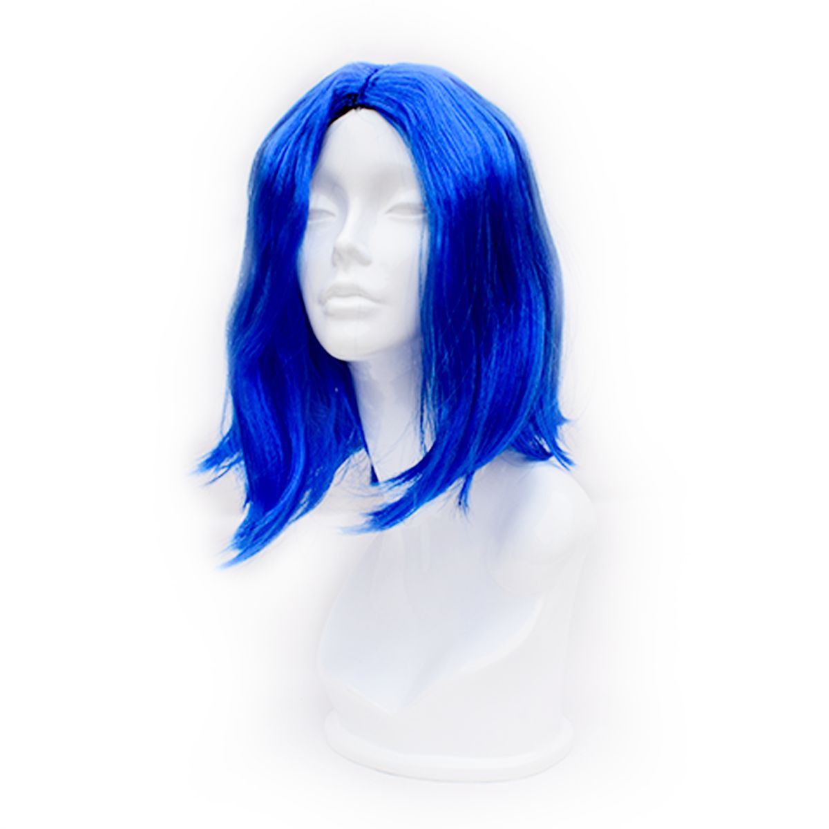 GENERICO - Peluca sintético lacio  Semi Larga color Azul