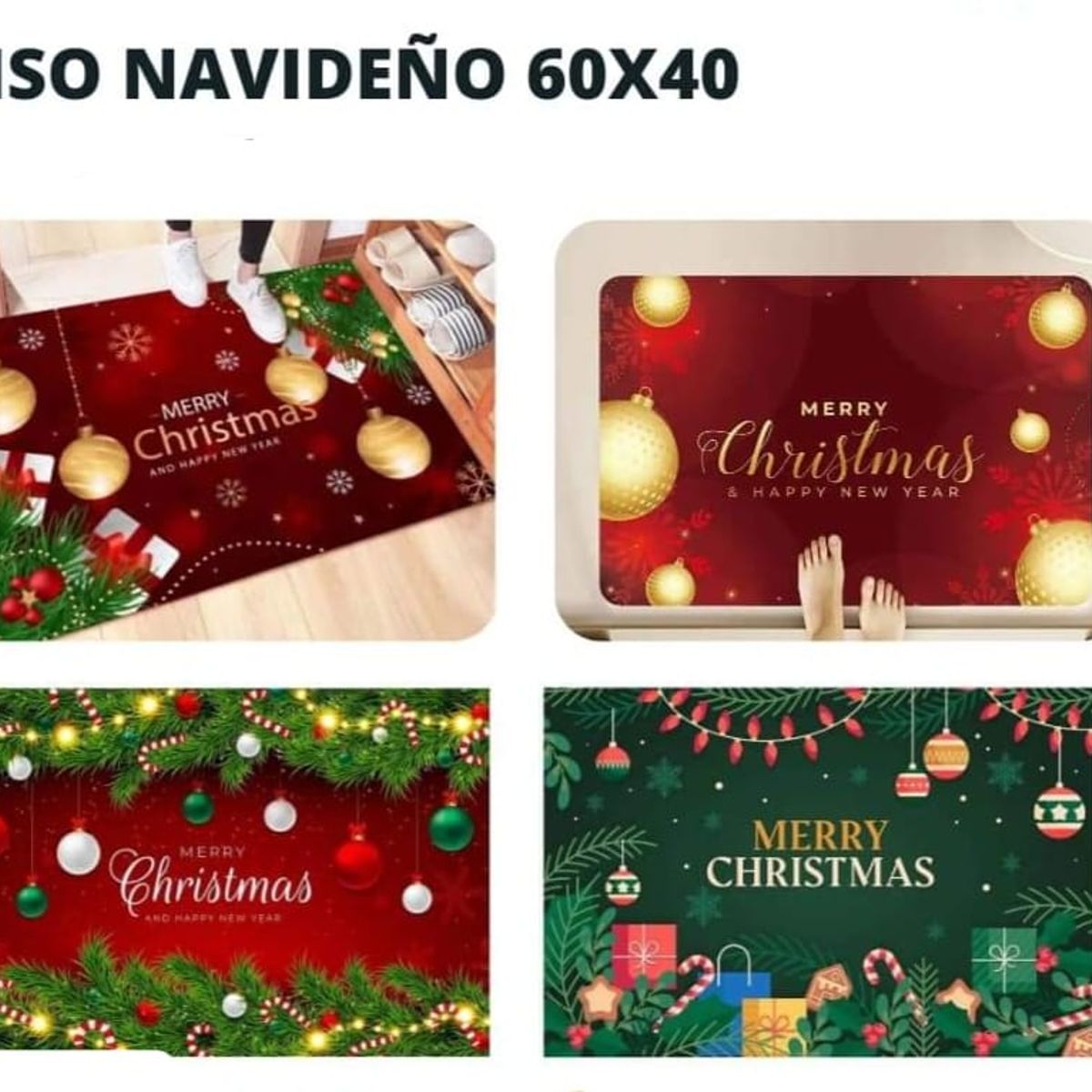 GENERICO - Piso Navideño Alfombra para entrada de puerta