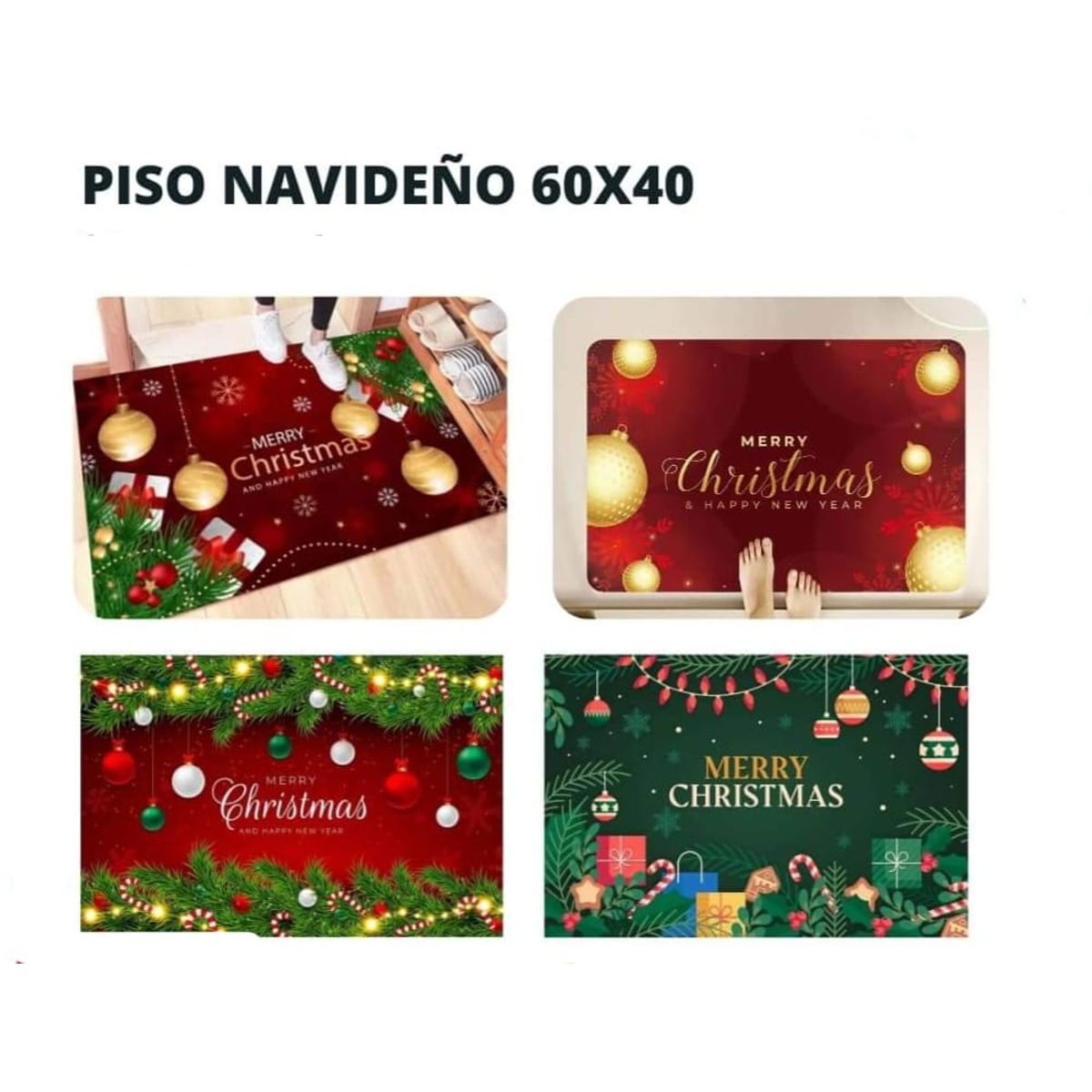 GENERICO - Piso Navideño Alfombra para entrada de puerta