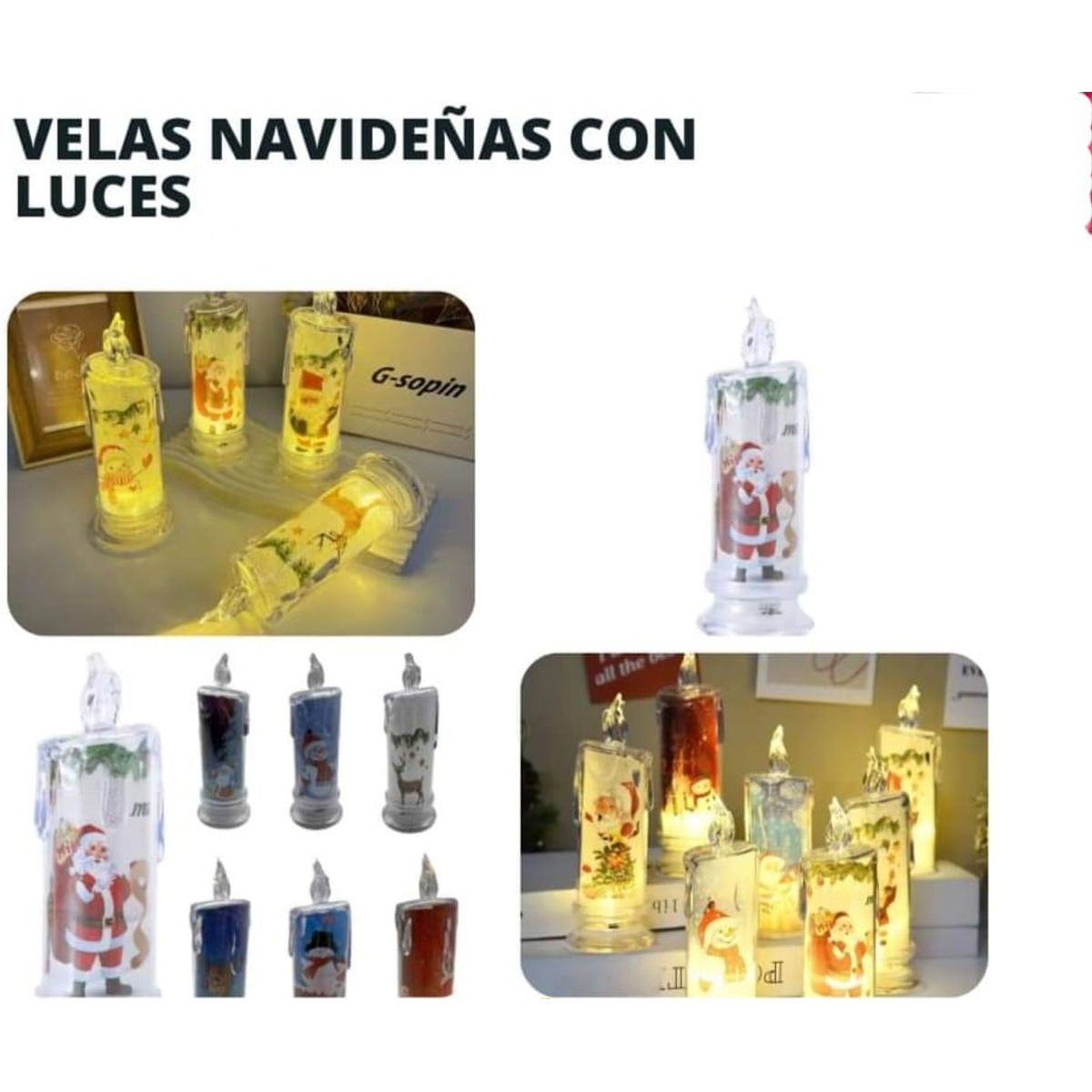 GENERICO - Luces de vela LED Navidad - blanca cálida luz nocturnaUNIDAD