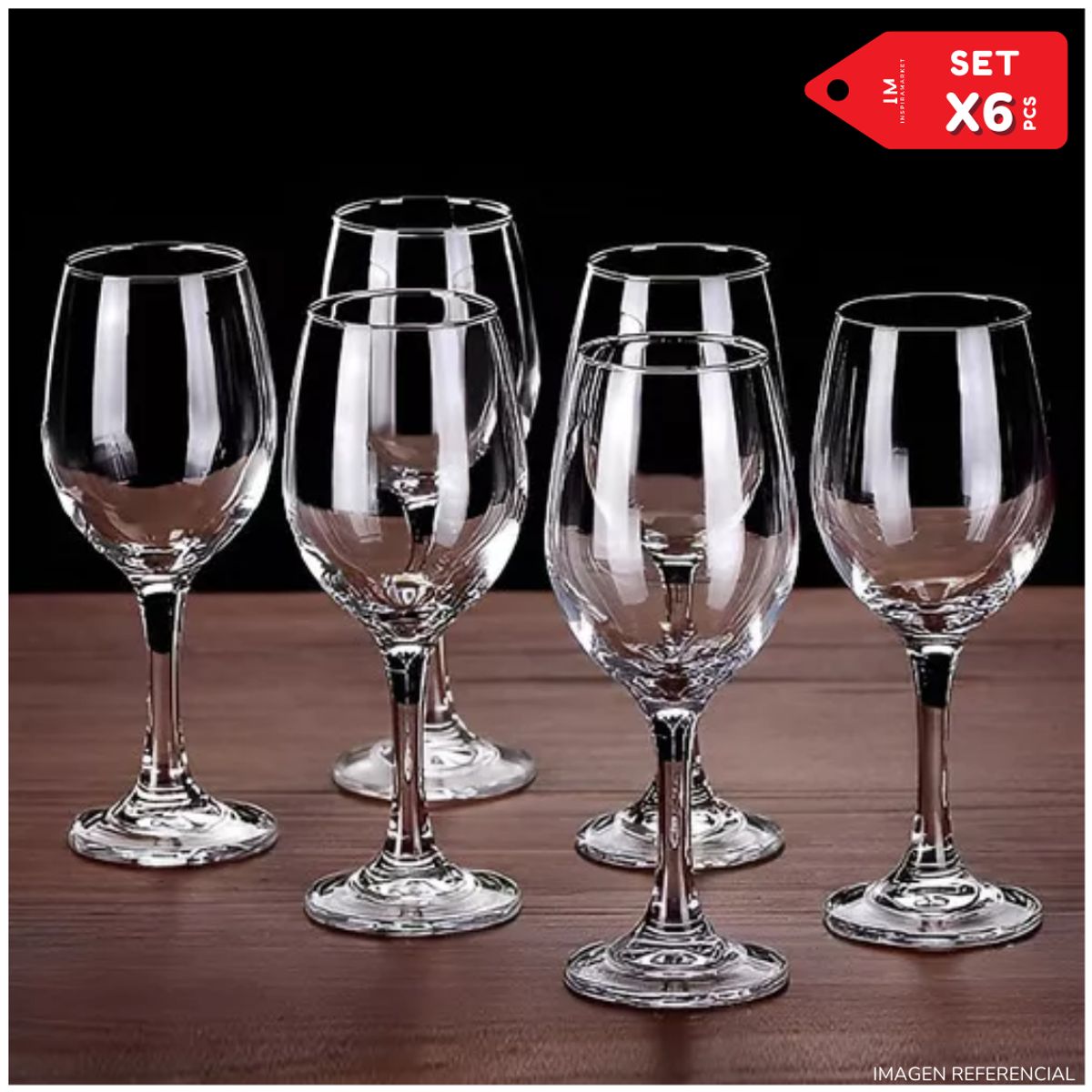 INSPIRA MARKET - Copas de elegante para tomar vino 320ML set x6