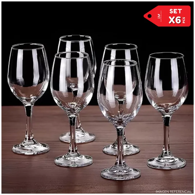 INSPIRA MARKET - Copas de elegante para tomar vino 320ML set x6