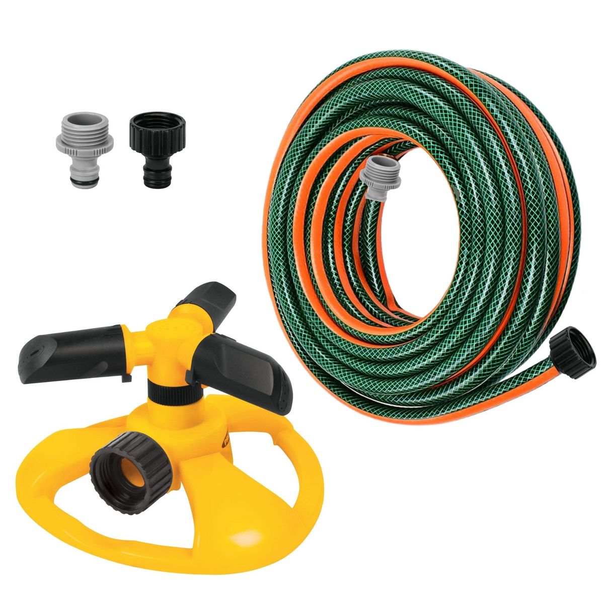 TRUPER - KIT manguera de riego 10 metros, regador aspersor mariposa, TRUPER