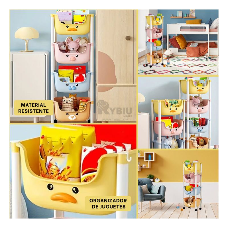 RYBIU IMPORT - Estante Resistente de Niños Multicolor Y+Ligas de Regalo