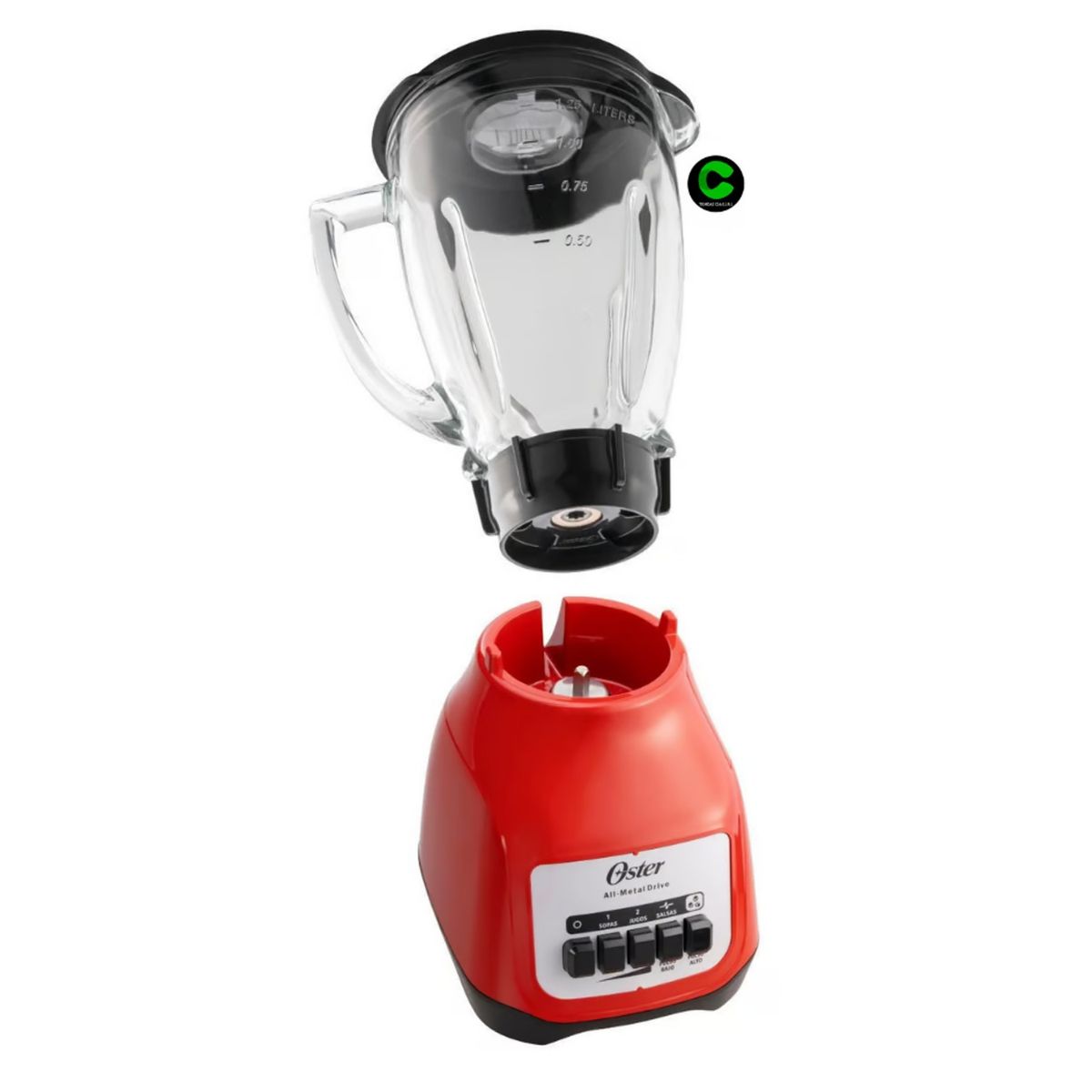 OSTER - Licuadora Oster de 2 Velocidades - Color Rojo