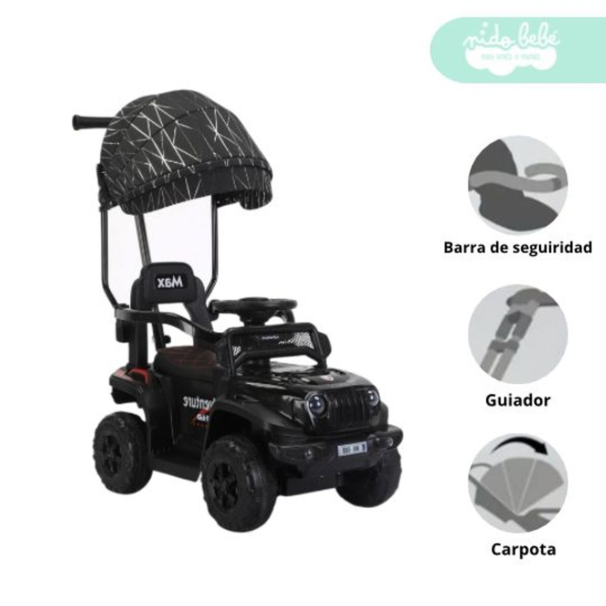 GENERICO - Carrito BUGGY de niño Modelo Yetty Negro
