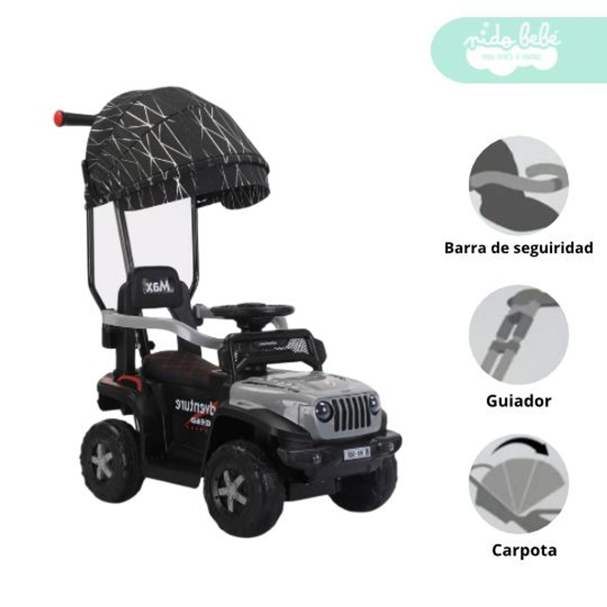 GENERICO - Carrito BUGGY de niño Modelo Yetty Gris