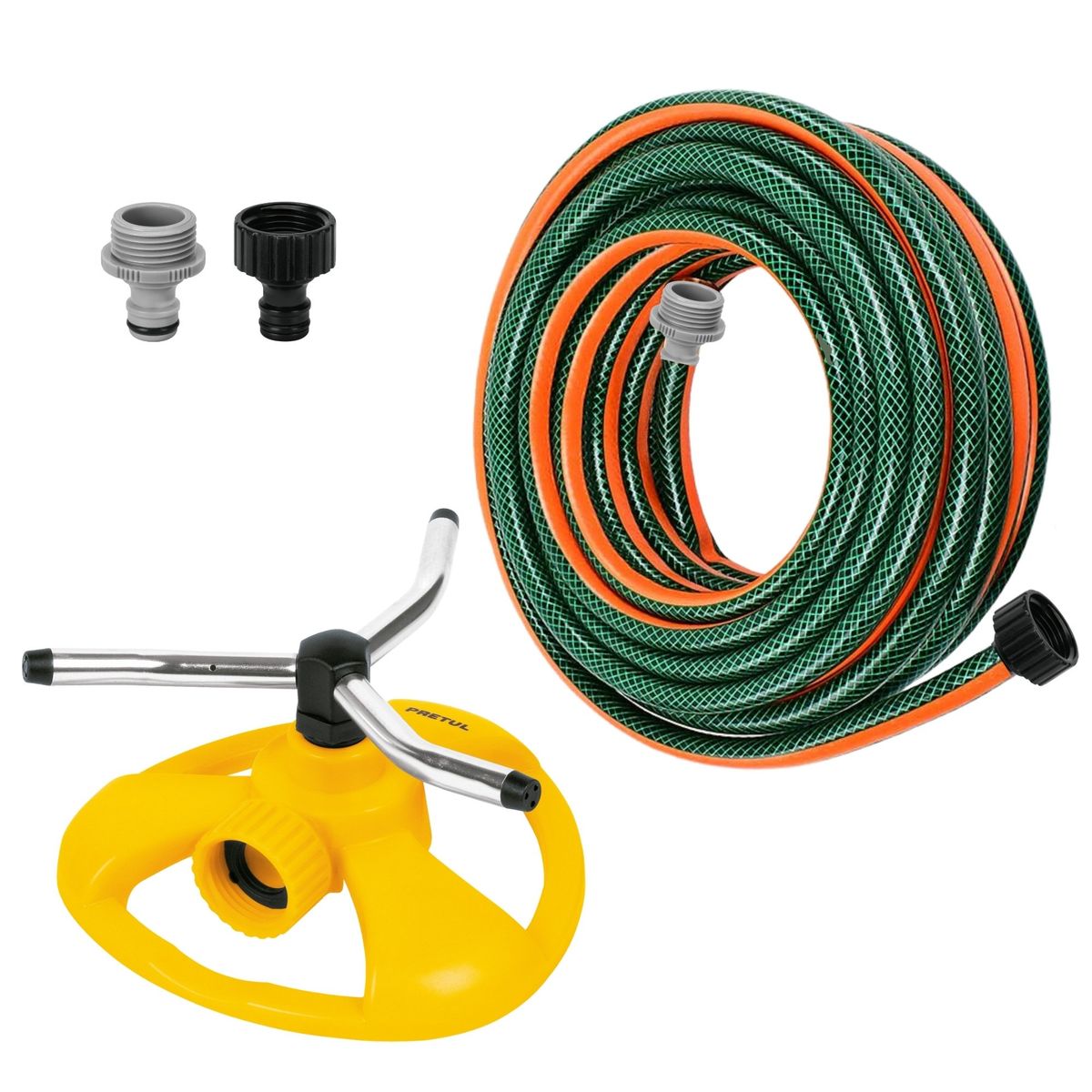 TRUPER - KIT regador aspersor mariposa manguera de riego 10 metros, TRUPER