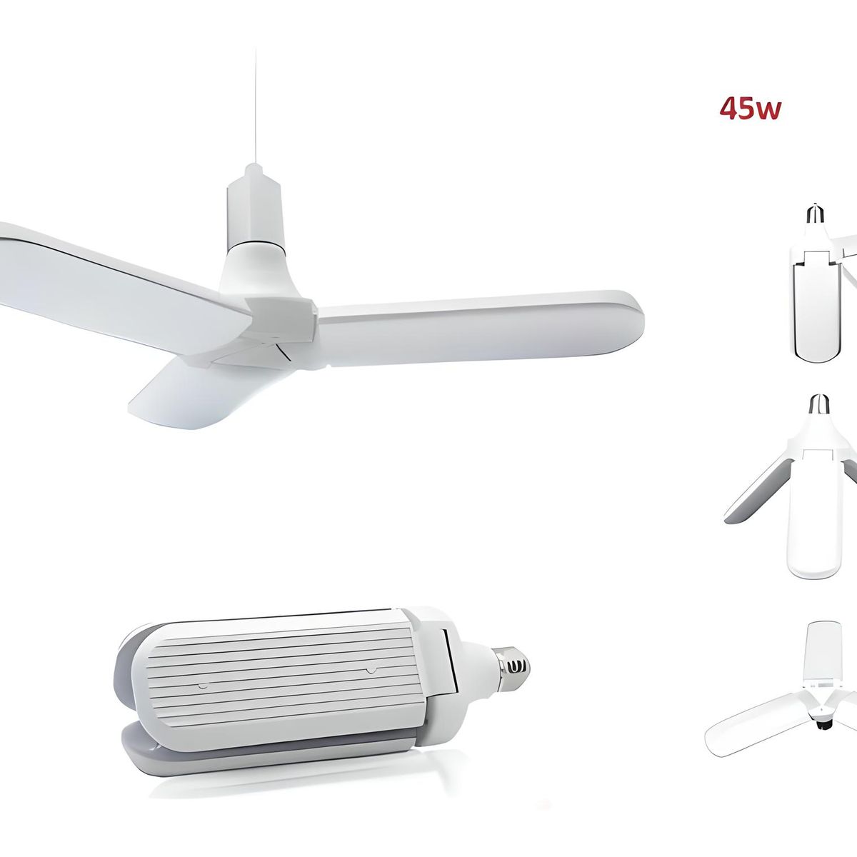 GENERICO - LÁMPARA FOCO LUZ LED MODELO MOLINO DE 3 ASPAS