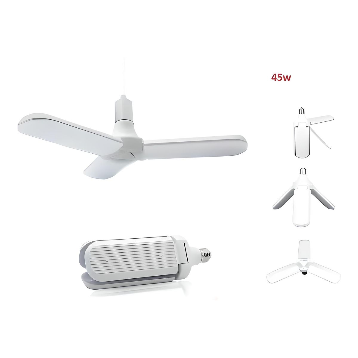 GENERICO - LÁMPARA FOCO LUZ LED MODELO MOLINO DE 3 ASPAS