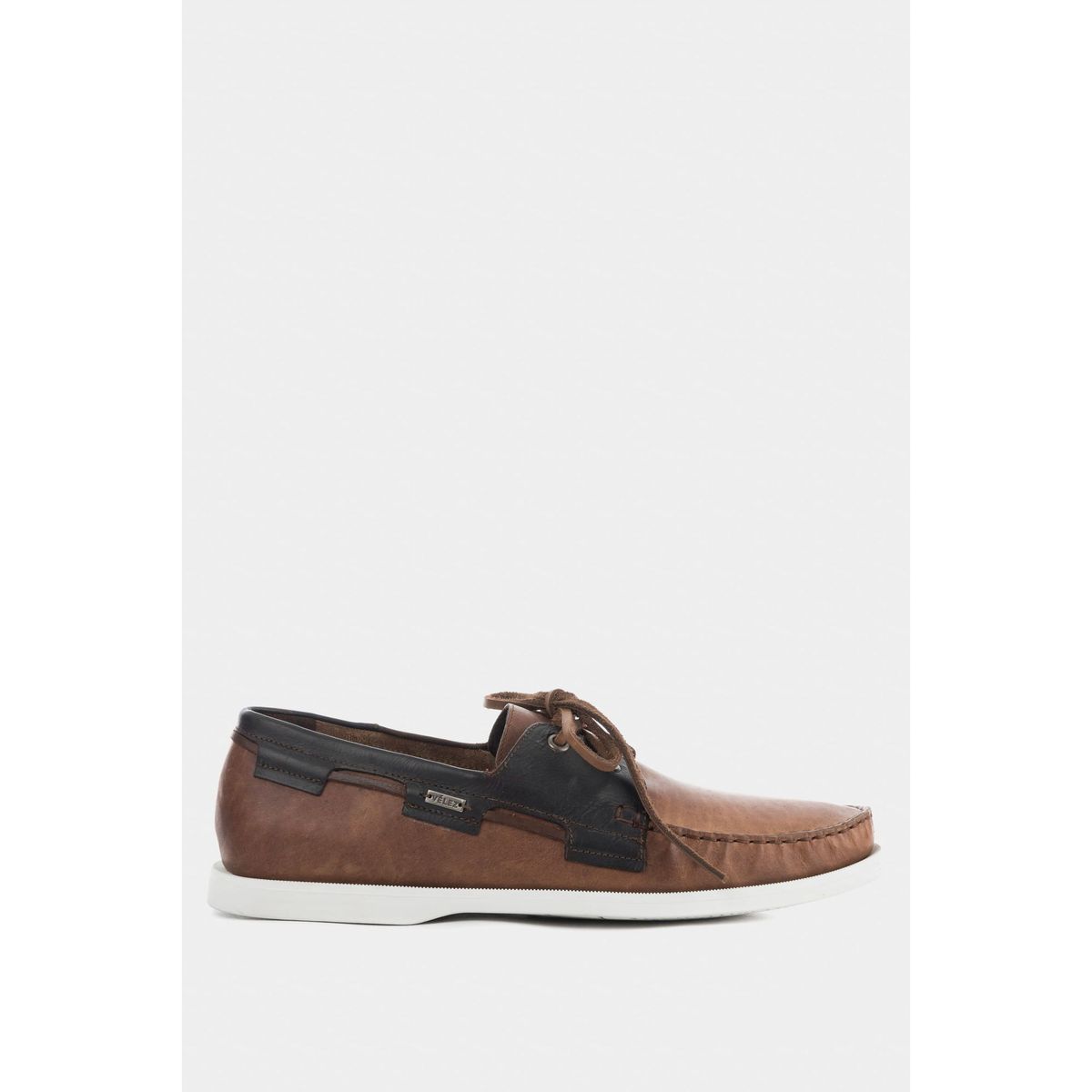 VELEZ - Vélez Zapatos Cordón De Cuero Contrastes Canela