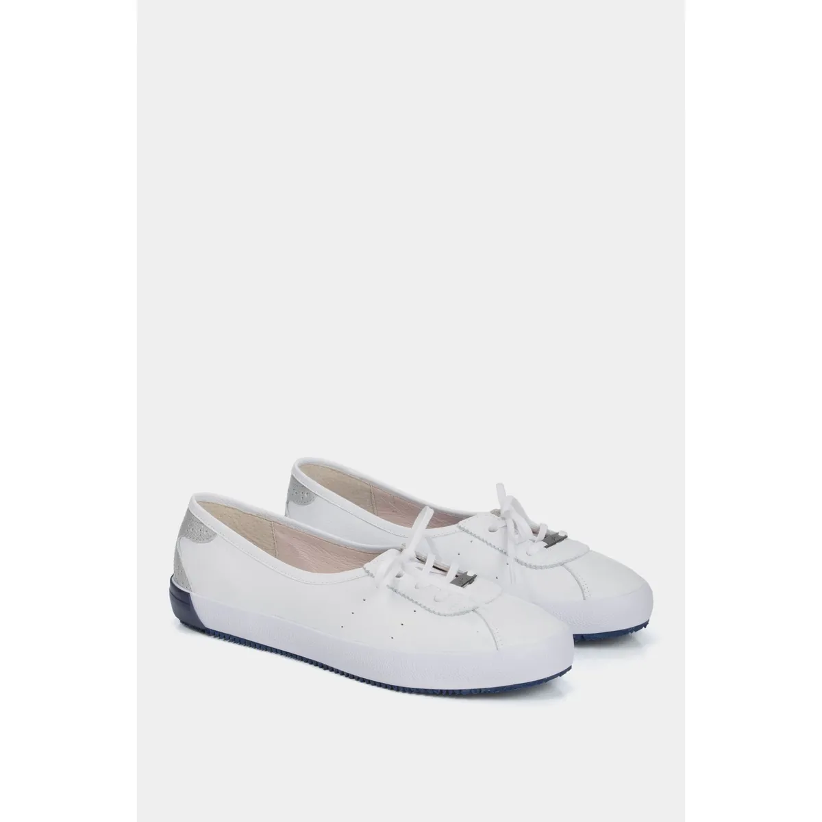 VELEZ - Vélez Tenis Planos Atenas De Cuero Para Mujer Casual Blanco