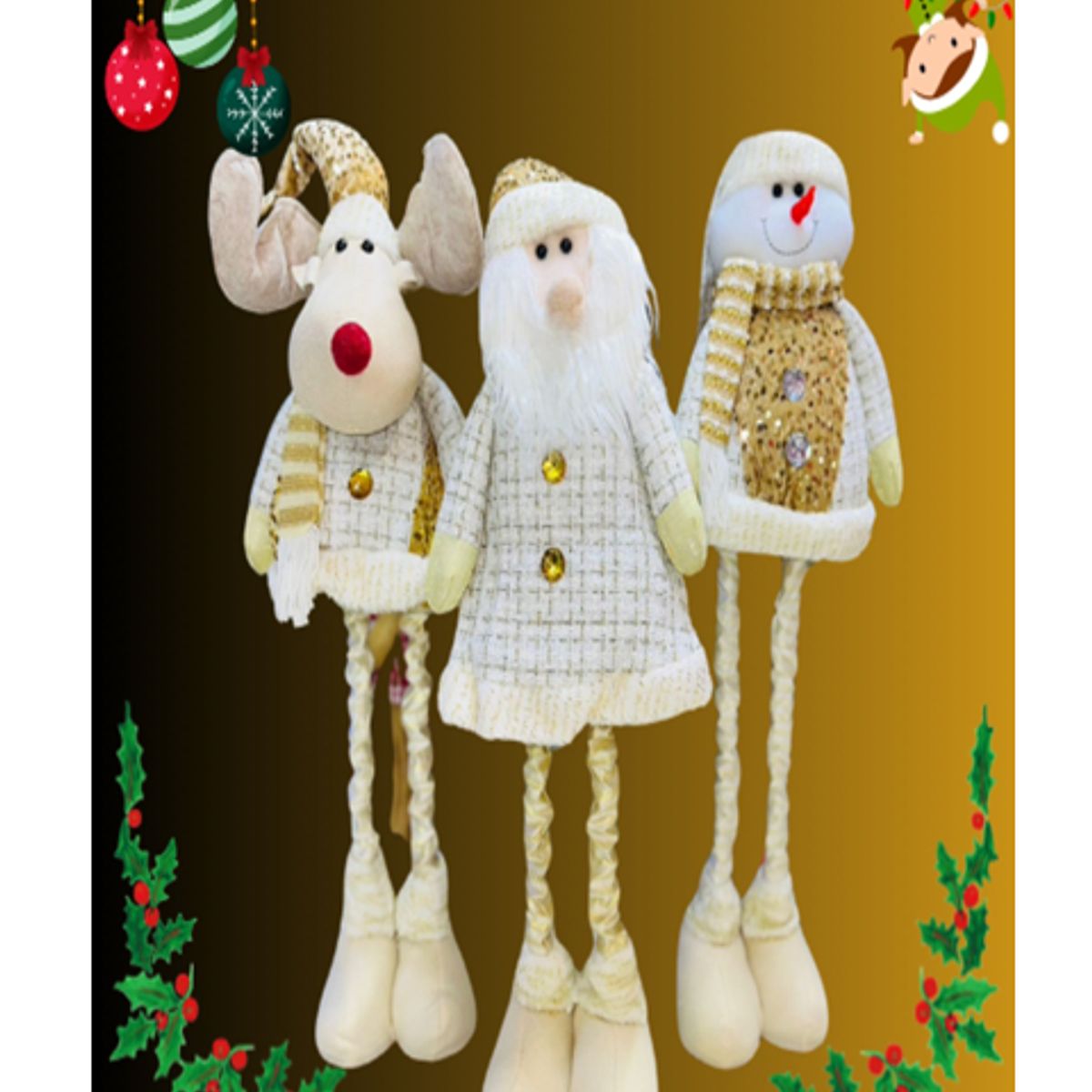 GENERICO - PACK DE 3 PATILARGAS DE 80 CM CON LUCES LED