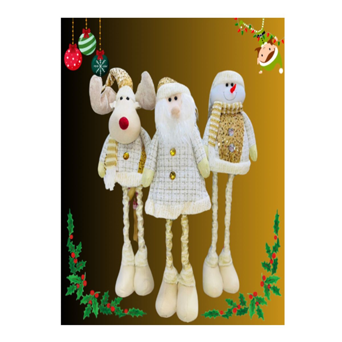 GENERICO - PACK DE 3 PATILARGAS DE 80 CM CON LUCES LED