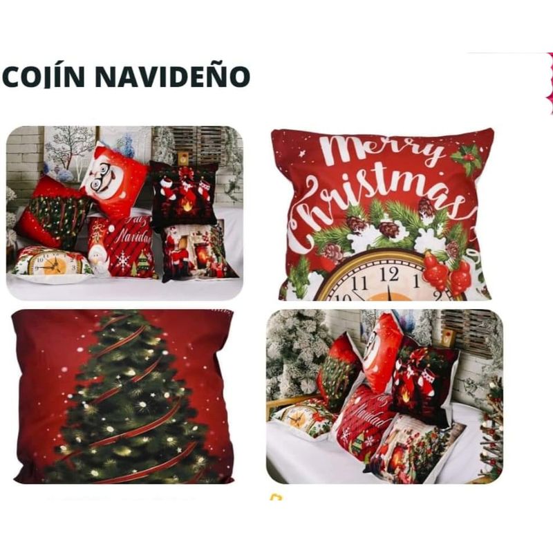 GENERICO - Cojin Navideño Modelo Happy Claus 45x45 - UNIDAD