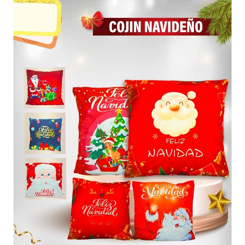 GENERICO - Cojin Navideño Modelo Happy Claus 45x45 - UNIDAD