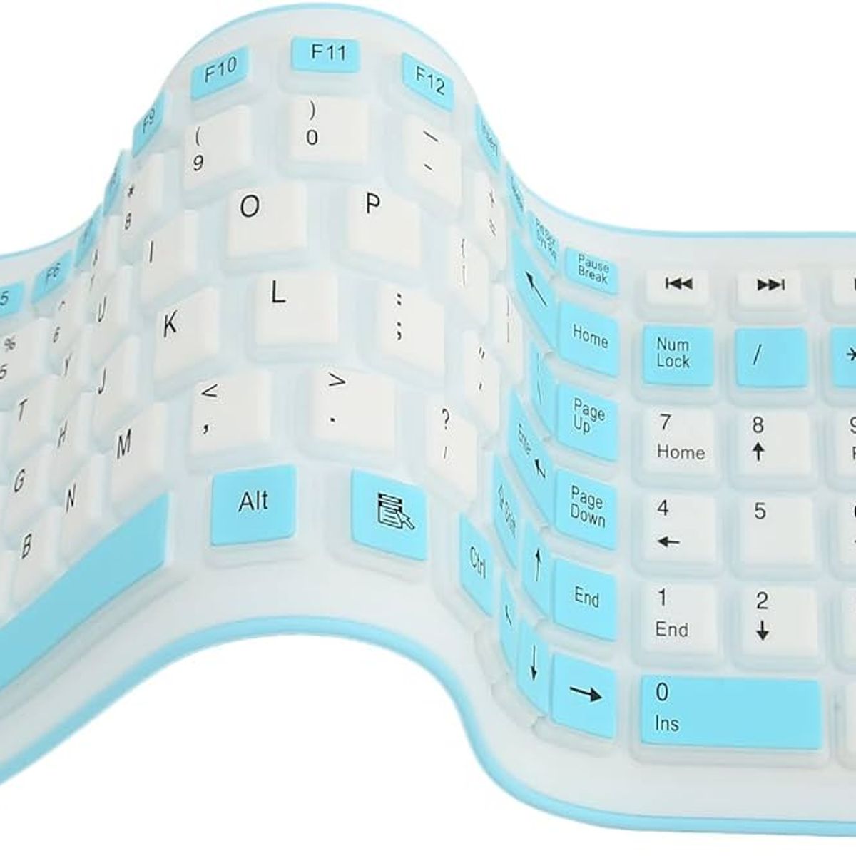 SEISA - Teclado Bluetooth Flexible De Silicona 107 Teclas Portátil