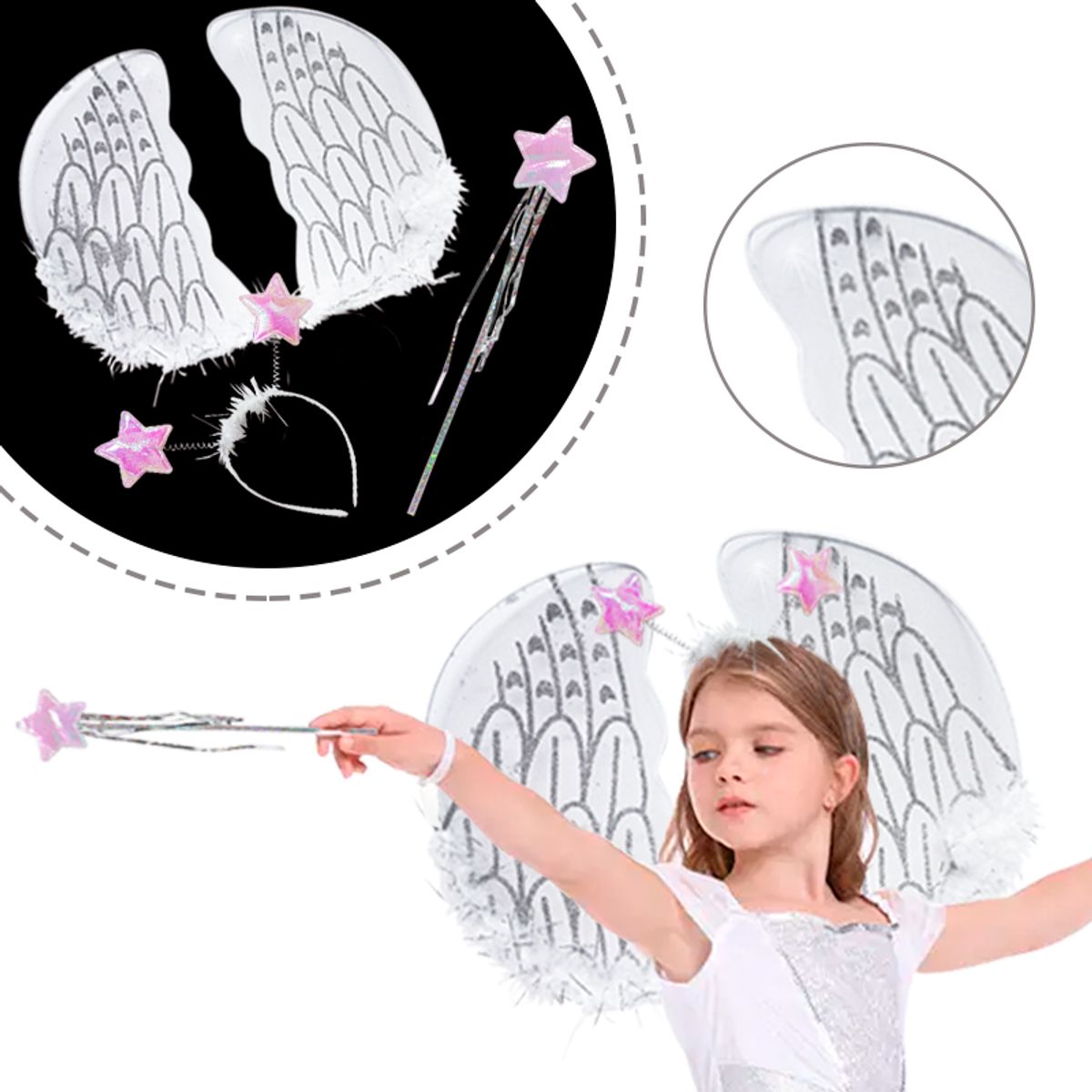 GENERICO - Alita de Angel incluye Ala+Diadema+Varita