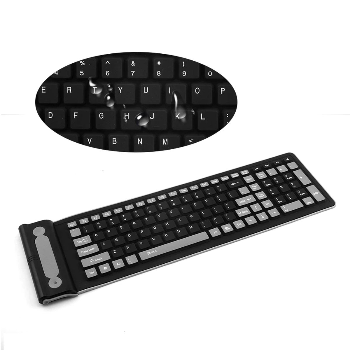 SEISA - Teclado Bluetooth Plegable Suave Impermeable para PC Laptop Celular