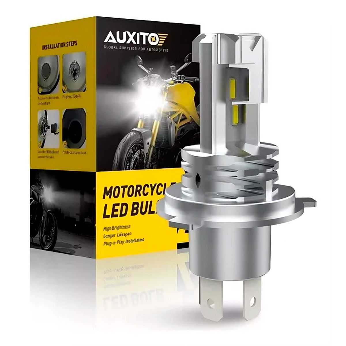 GENERICO - foco led De Motocicleta AUXITO Foco De Luz Altabaja H4 12v
