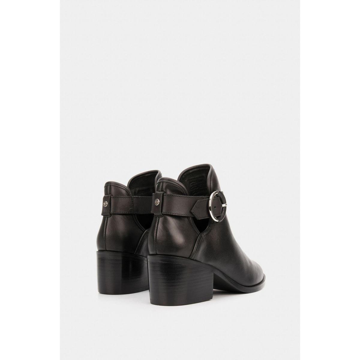 VELEZ - Vélez Botines Tacón Campina De Cuero Hebilla Negro