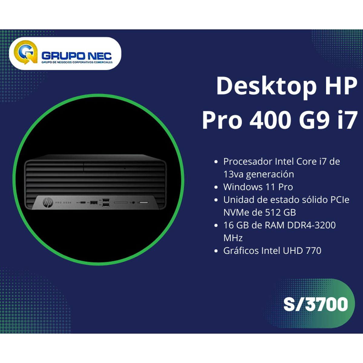 HP - HP ProDesk 400 G9 Desktop Mini i7