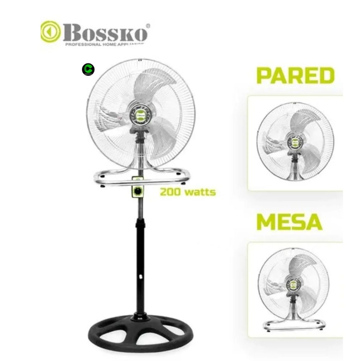 BOSSKO - VENTILADOR BOSSKO 3 EN 1 BK-8218VI / METAL X2 UNIDADES