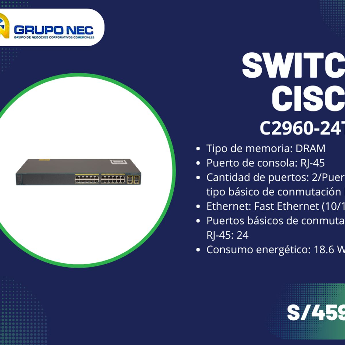 CISCO - Switch Cisco WS-C2960-24TC
