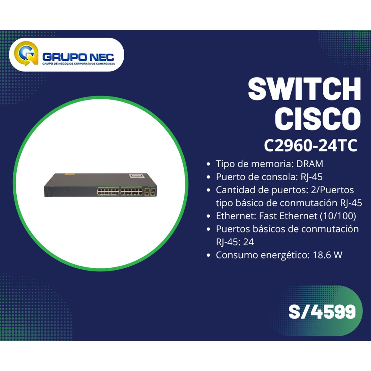 CISCO - Switch Cisco WS-C2960-24TC