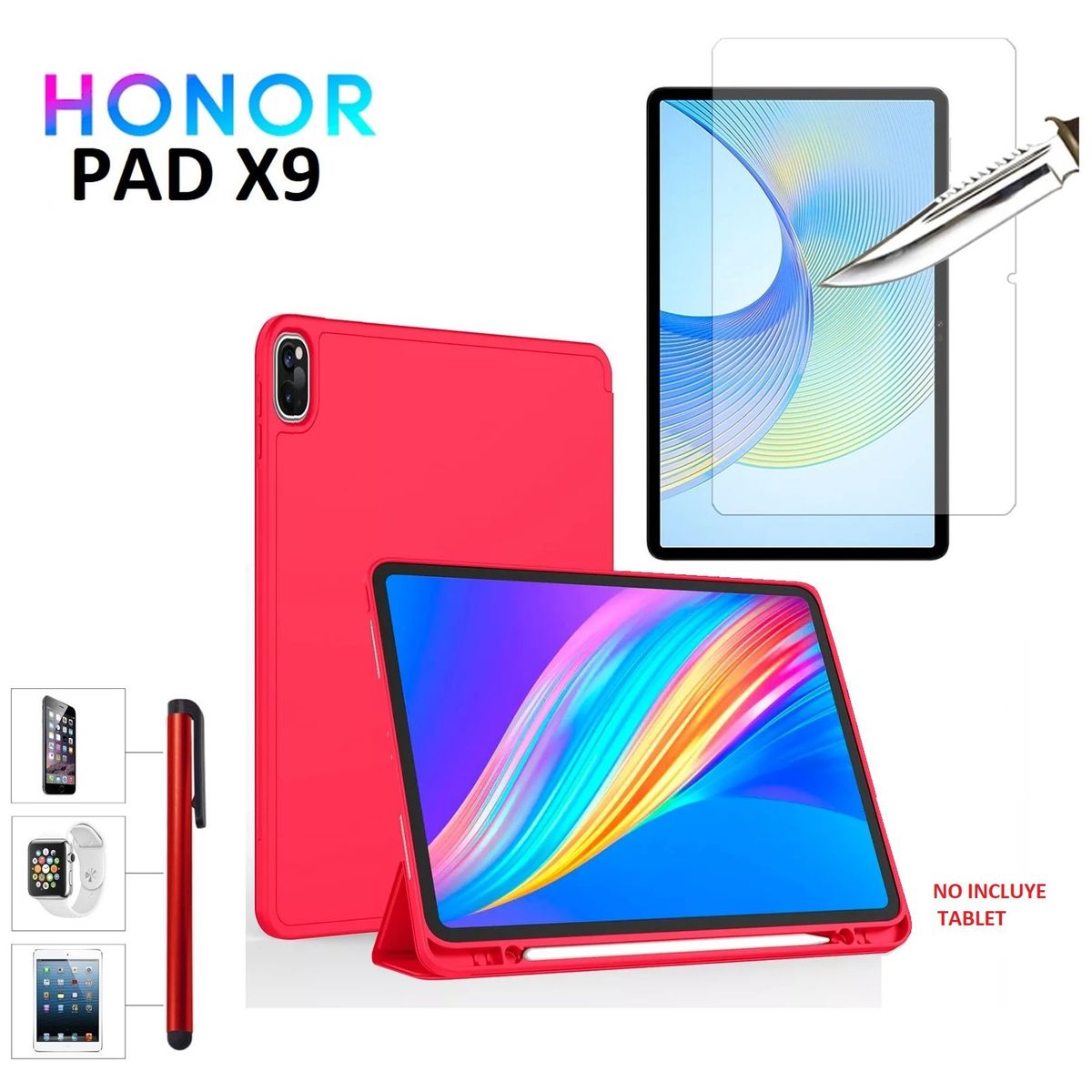 GENERICO - Funda + Mica + Lapiz para Honor Pad X9 11.5 Case Smart Porta Pencil