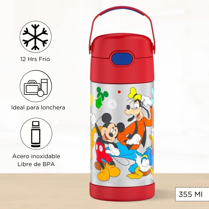 THERMOS - Tomatodo Térmico para Niña Funtainer 355 Ml Mickey Mouse