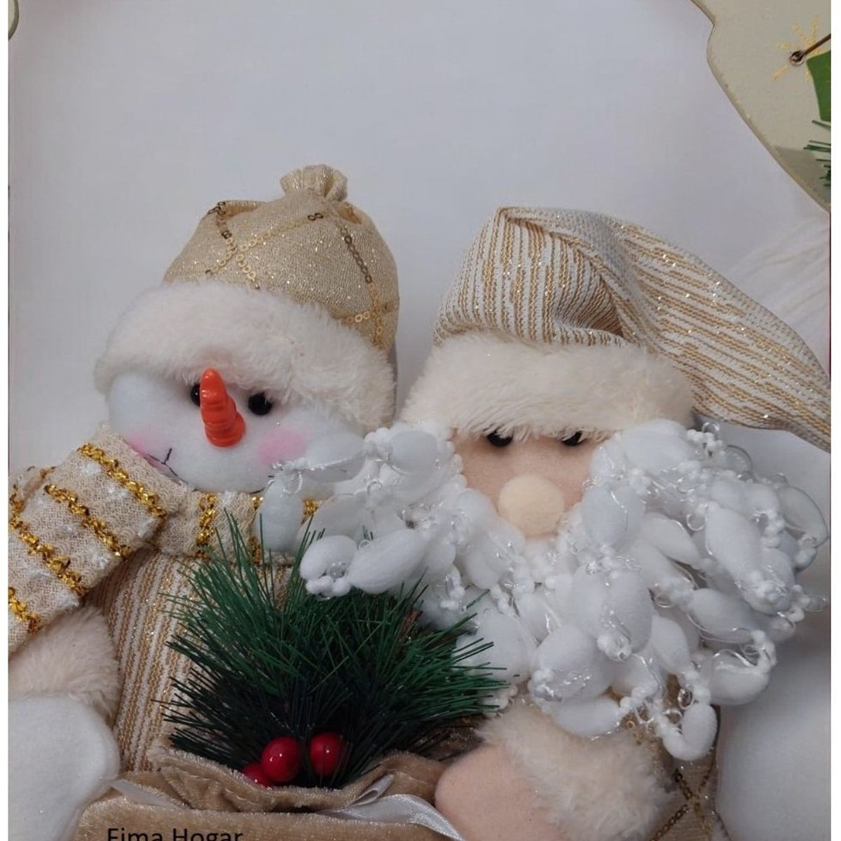 GENERICO - Corona de Navidad Grande colgante para pared y puerta dorado 50 cm